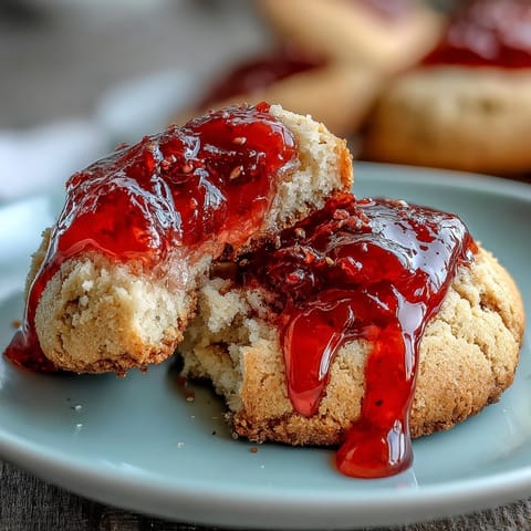 Fresh Strawberry Jam Cookies