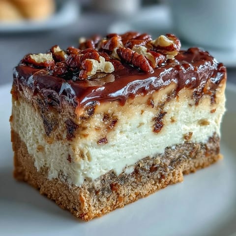 1. Carrot cake cheesecake bars with marbled swirls of spiced carrot cake and creamy cheesecake, topped with smooth vanilla frosting.