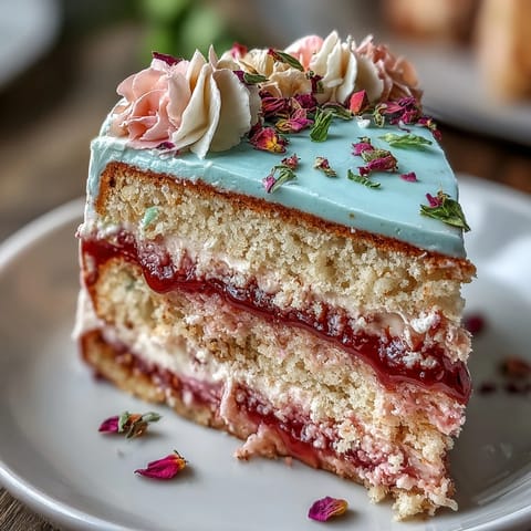 A stunning Pastel Ombre Spring Cake adorned with a delicate floral topper, perfect for festive celebrations.