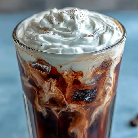Creamy Cold Brew Coffee with Vanilla Sweet Cream, a refreshing layered delight.