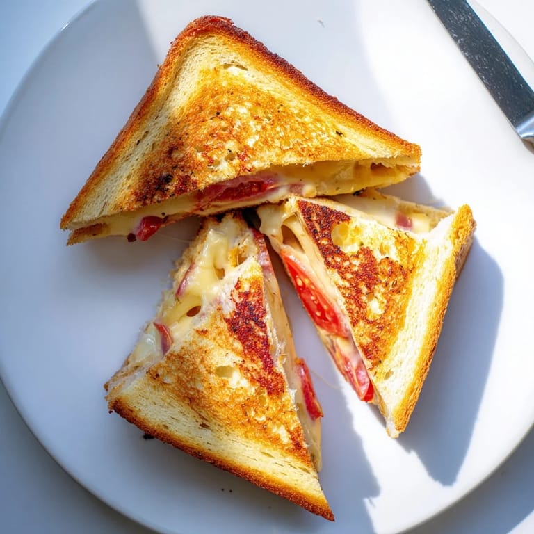 Crispy jalapeño-studded bread holds spicy melted pepper jack cheese for a Pepper Jack & Tomato Grilled Cheese.