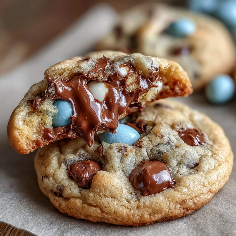 Colorful Cadbury Mini Egg Easter Chocolate Chip Cookies, perfect for festive spring baking and sweet holiday sharing.