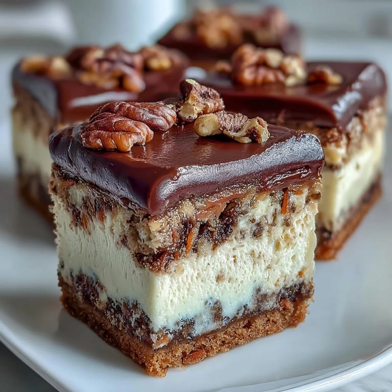 2. Luscious carrot cake cheesecake bars featuring a rich cream cheese layer, hints of cinnamon and ginger, and a velvety frosting finish.