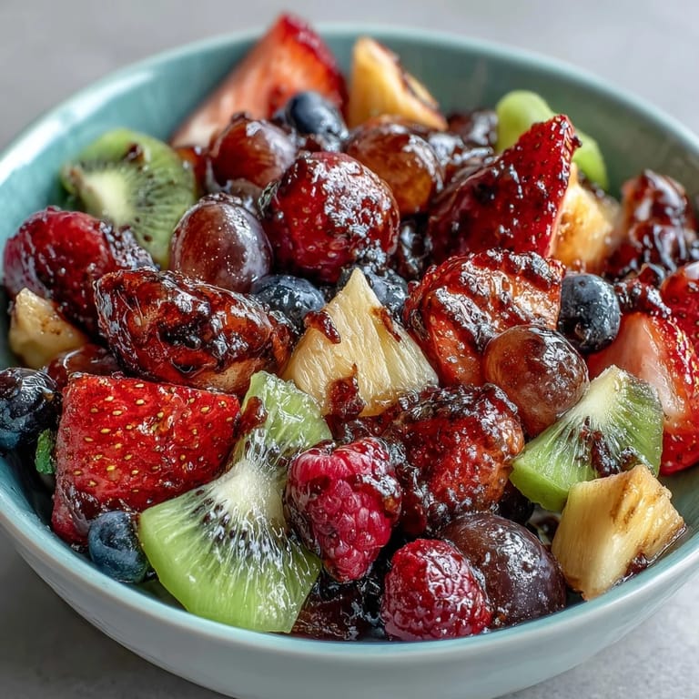 Bright and juicy spring fruit platter featuring strawberries, pineapple, and kiwi arranged artfully beside a bowl of smooth vanilla yogurt dipping sauce.