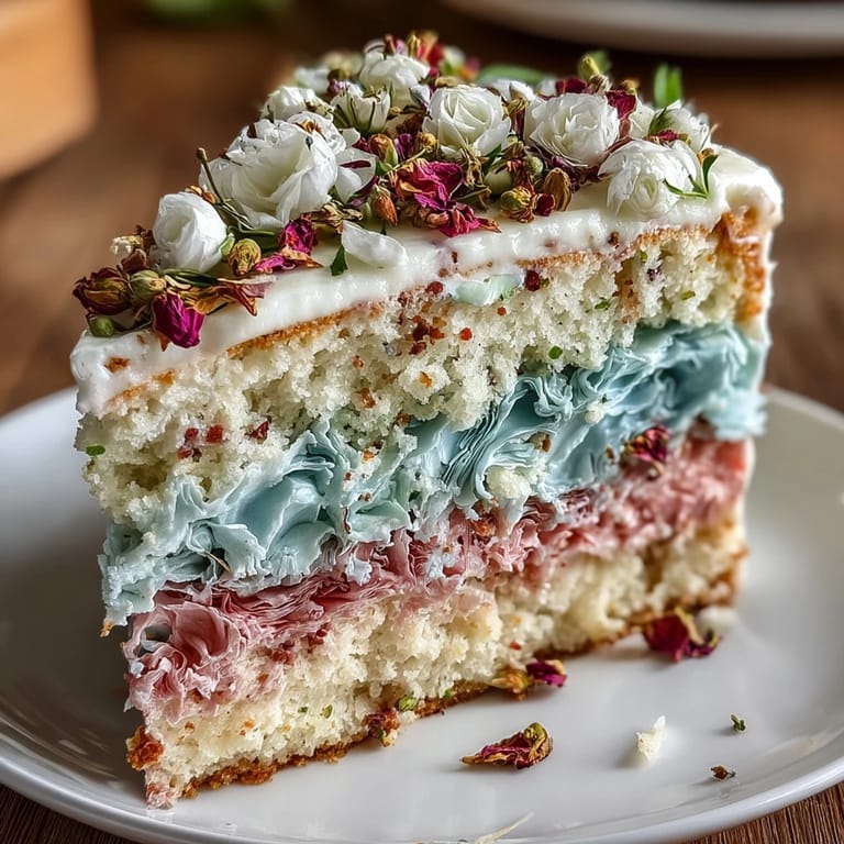 Soft pastel ombre layers create a dreamy spring cake, crowned with vibrant edible flowers for a showstopping dessert.