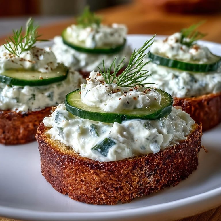 Elegant Derby Day Benedictine Cucumber Canapés with fresh dill garnish.